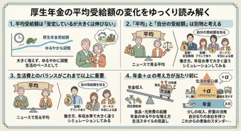 厚生年金の平均受給額の変化をゆっくり読み解く